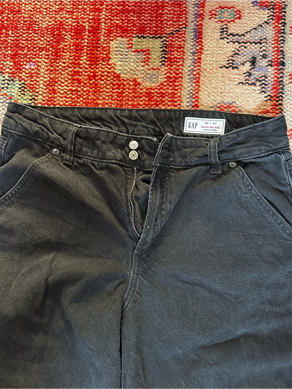 GAP Black Casual High-Rise Trousers